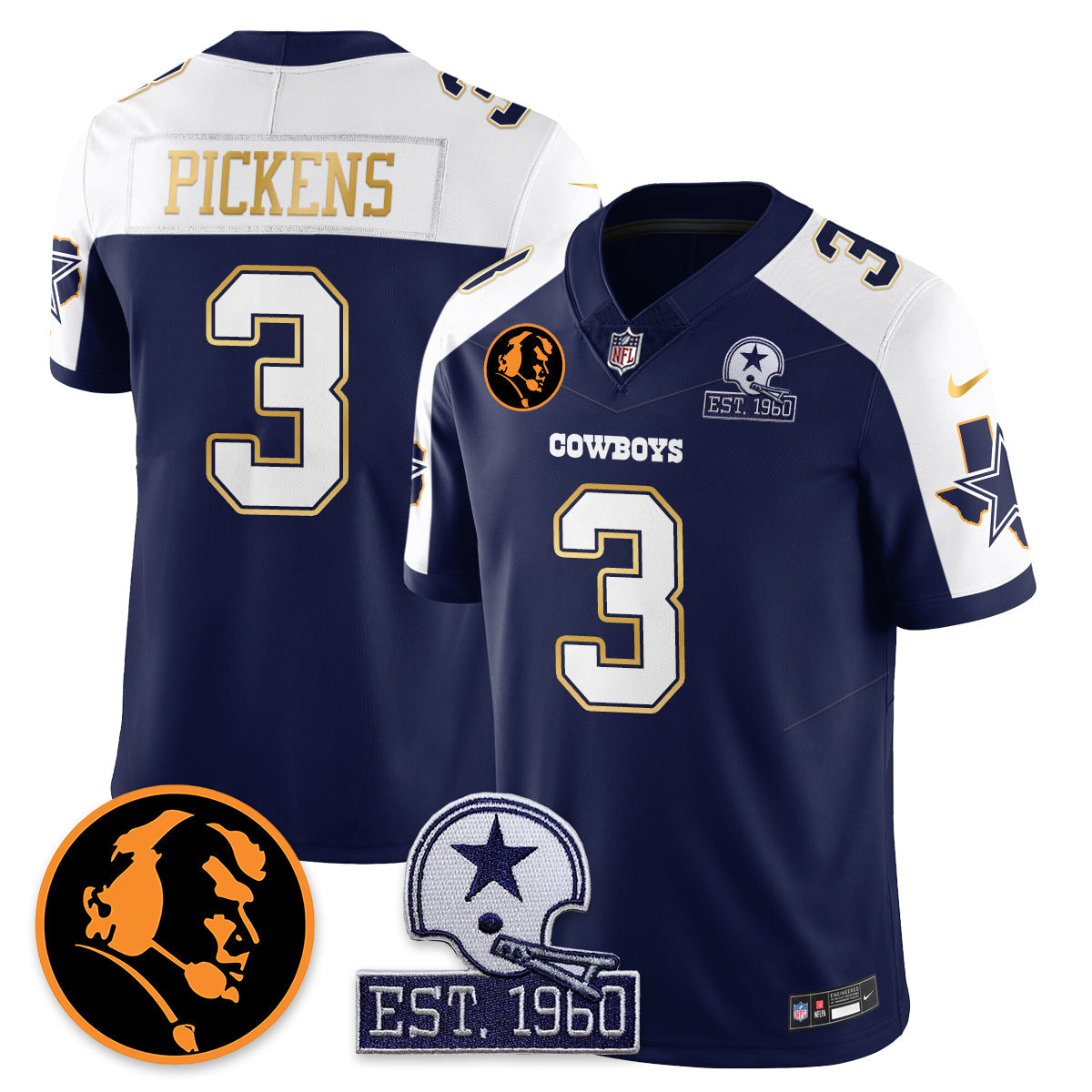 DAL Vapor Limited Gold Jersey - John Madden Patch - image 3
