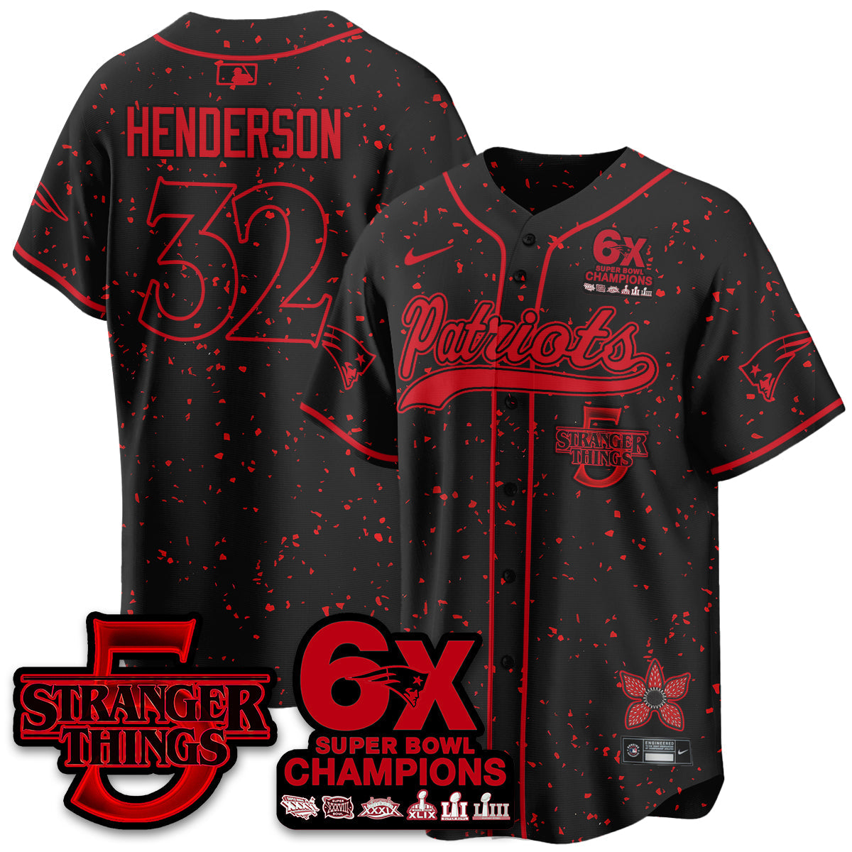 NE Stranger Things Vapor Limited Baseball Jersey - All Stitched - image 13