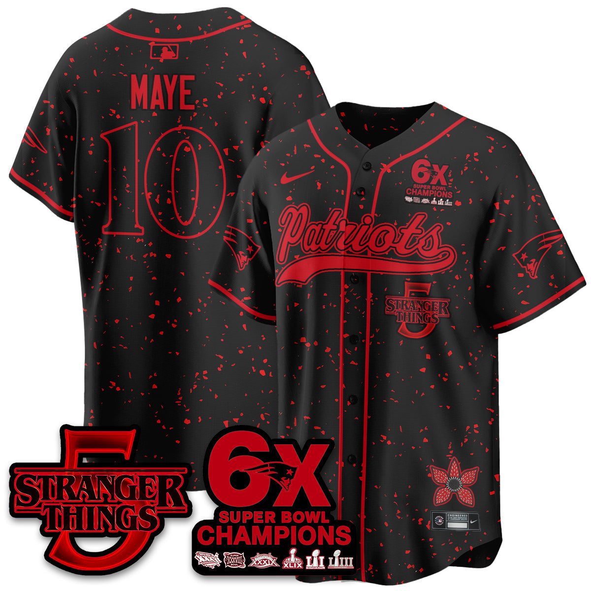 NE Stranger Things Vapor Limited Baseball Jersey - All Stitched - image 9