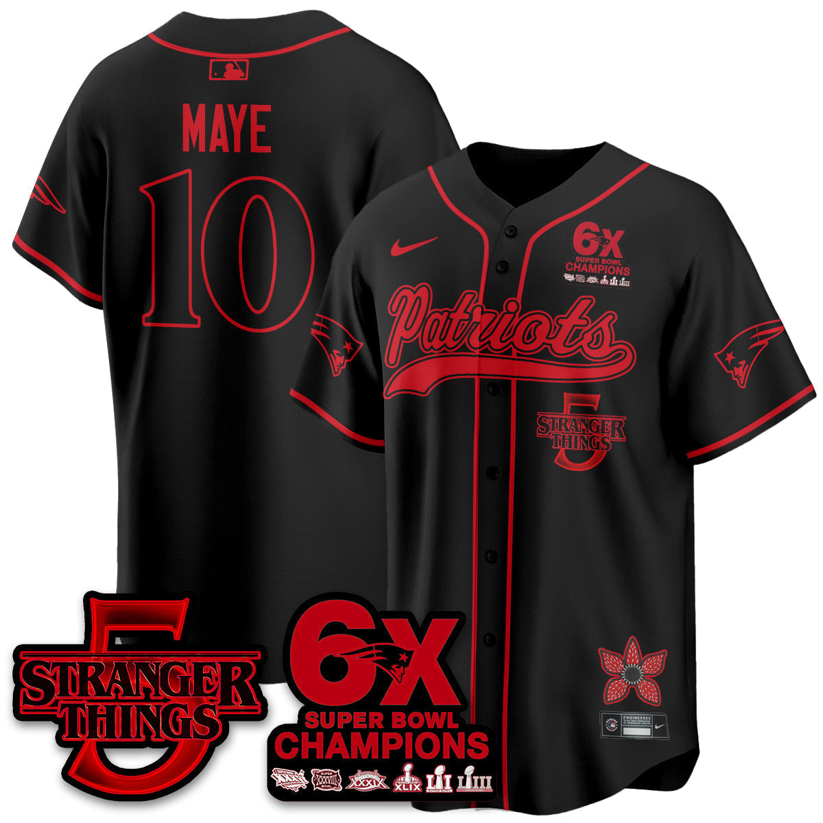 NE Stranger Things Vapor Limited Baseball Jersey - All Stitched - image 1