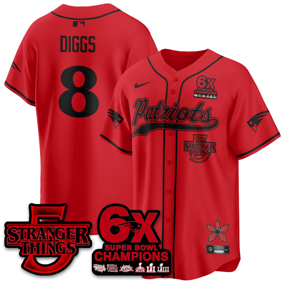 NE Stranger Things Vapor Limited Baseball Jersey - All Stitched - image 19