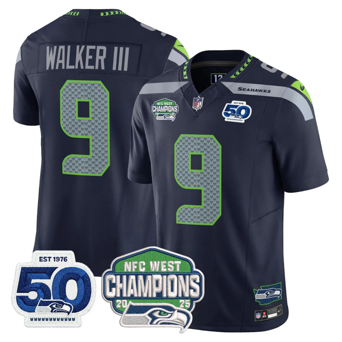SEA 50th & NFC West Champions Patch Vapor Limited Jersey - image 6
