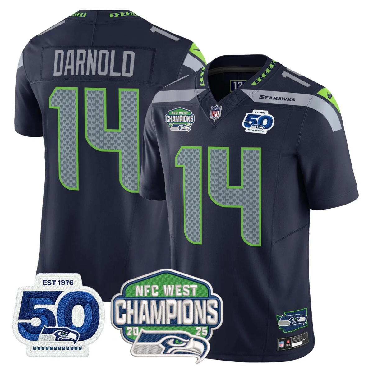 SEA 50th & NFC West Champions Patch Vapor Limited Jersey - image 3