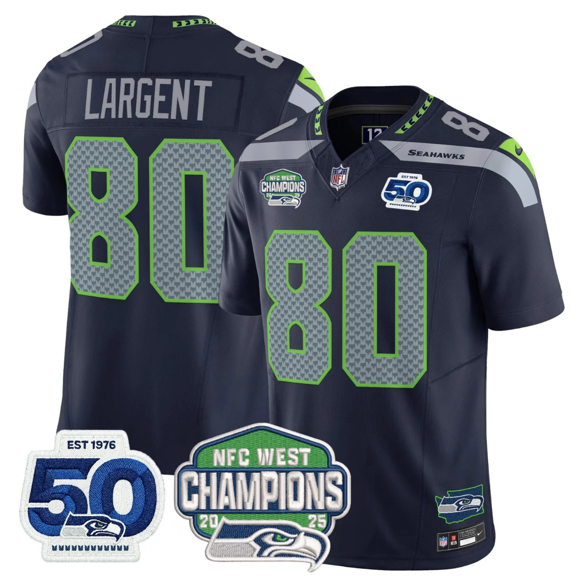 SEA 50th & NFC West Champions Patch Vapor Limited Jersey - image 7