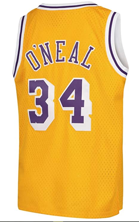 Los Angeles Lakers Shaquille O`Neal Mitchell & Ness Gold 1996-97 Hardwood Classics Swingman Jersey - image 3