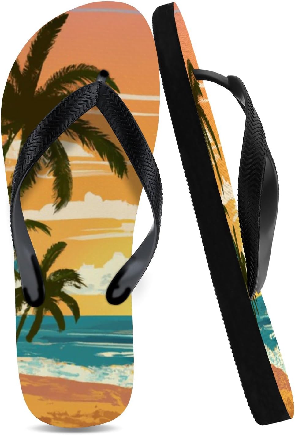 Tropical Pattern Beach Flip-Flops — view 37