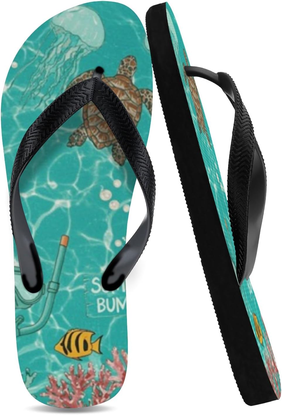 Tropical Pattern Beach Flip-Flops — view 19