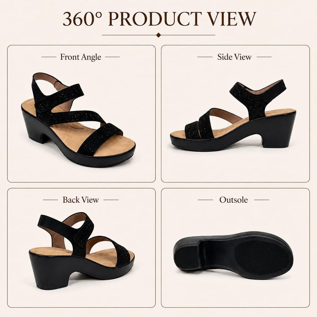 Rhinestone Ankle-Strap Platform Sandals — view 9
