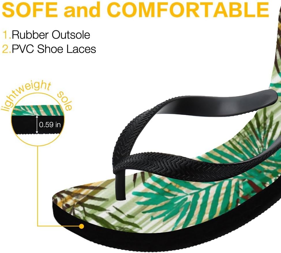 Tropical Pattern Beach Flip-Flops — view 35