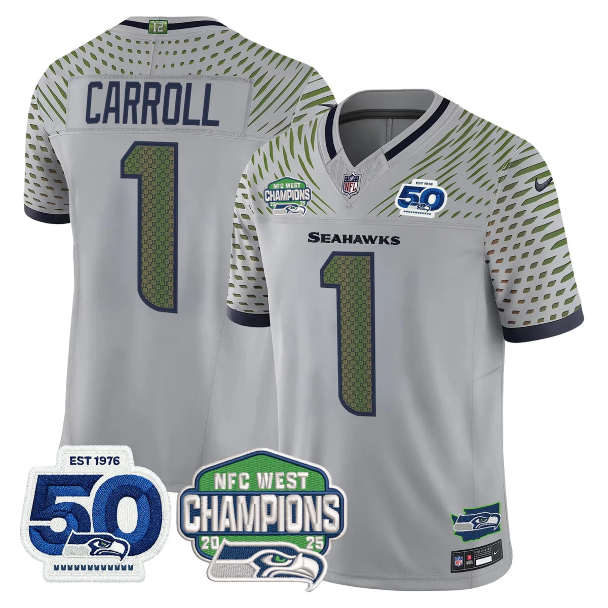 SEA 50th & NFC West Champions Patch Vapor Limited Jersey - image 12