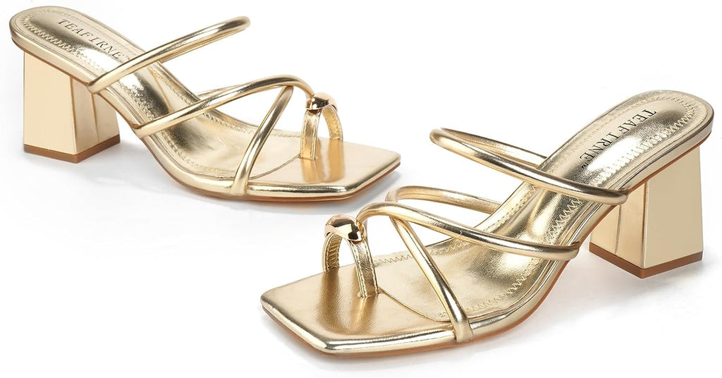 Square-Toe Thong Block-Heel Sandals — view 11