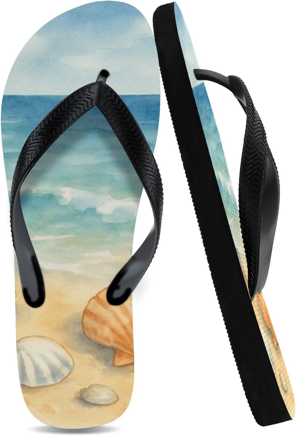 Tropical Pattern Beach Flip-Flops — view 55