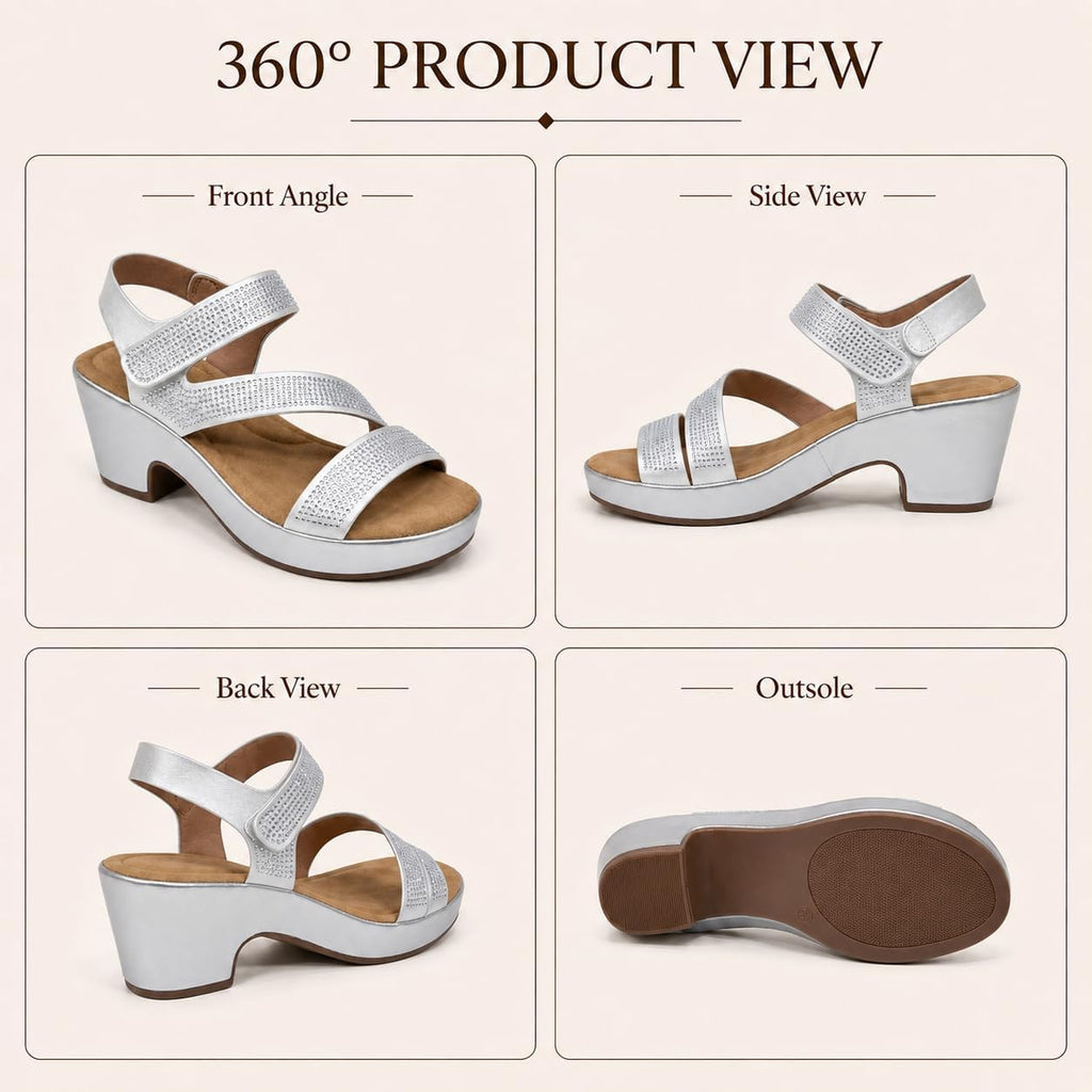 Rhinestone Ankle-Strap Platform Sandals — view 3
