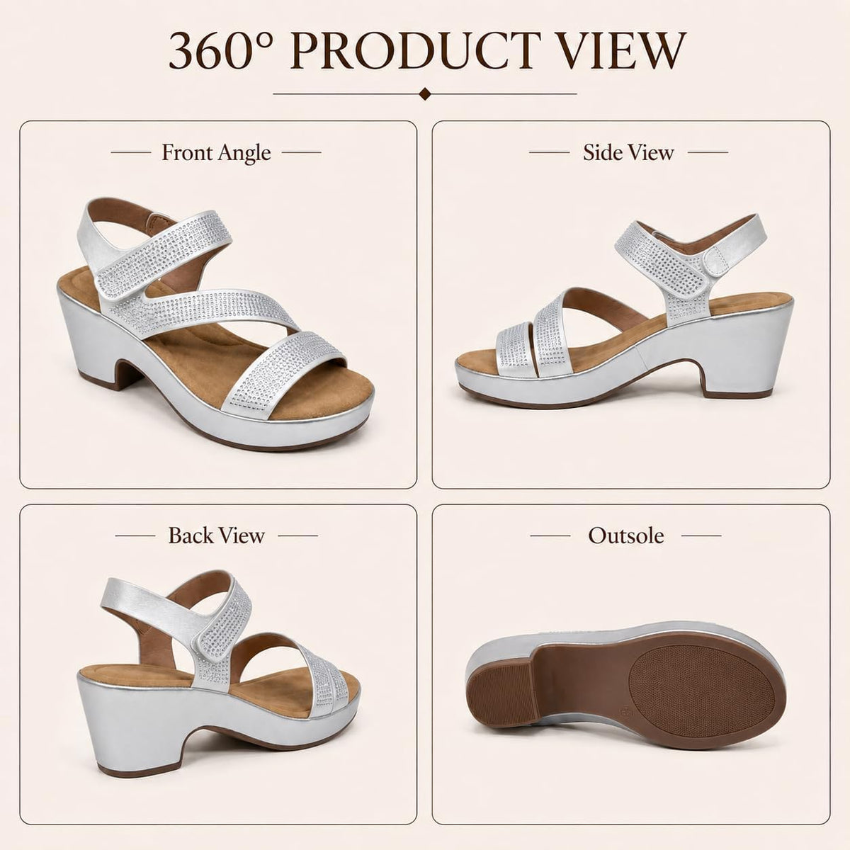 Rhinestone Ankle-Strap Platform Sandals — view 3