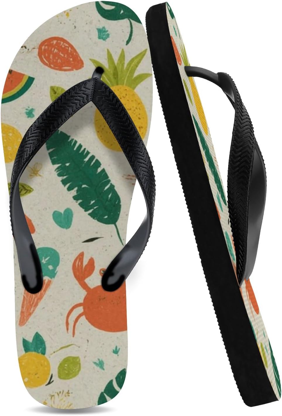 Tropical Pattern Beach Flip-Flops — view 43
