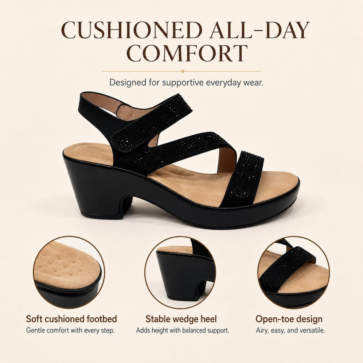 Rhinestone Ankle-Strap Platform Sandals — view 11