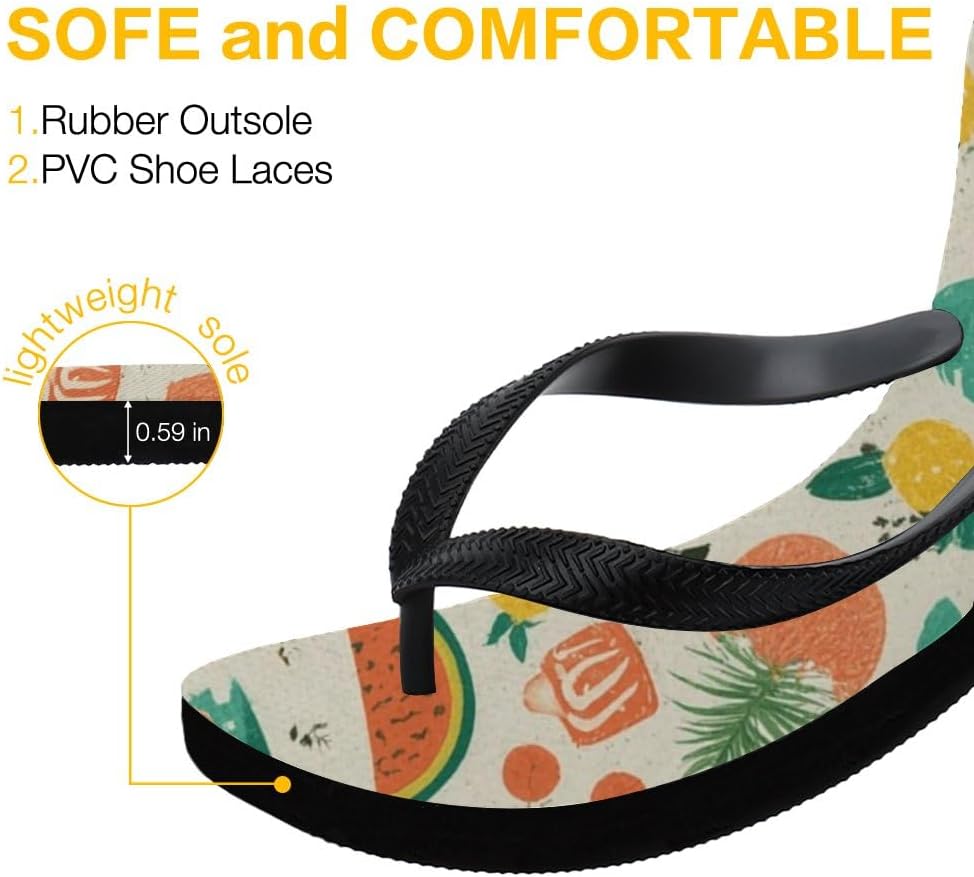 Tropical Pattern Beach Flip-Flops — view 47