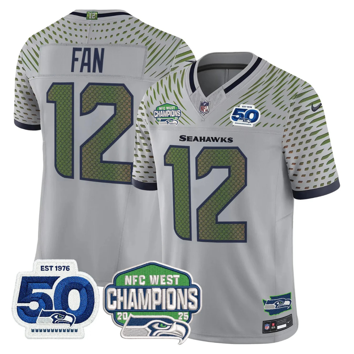 SEA 50th & NFC West Champions Patch Vapor Limited Jersey - image 16