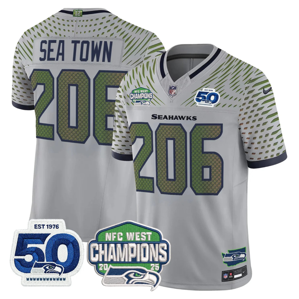 SEA 50th & NFC West Champions Patch Vapor Limited Jersey - image 10