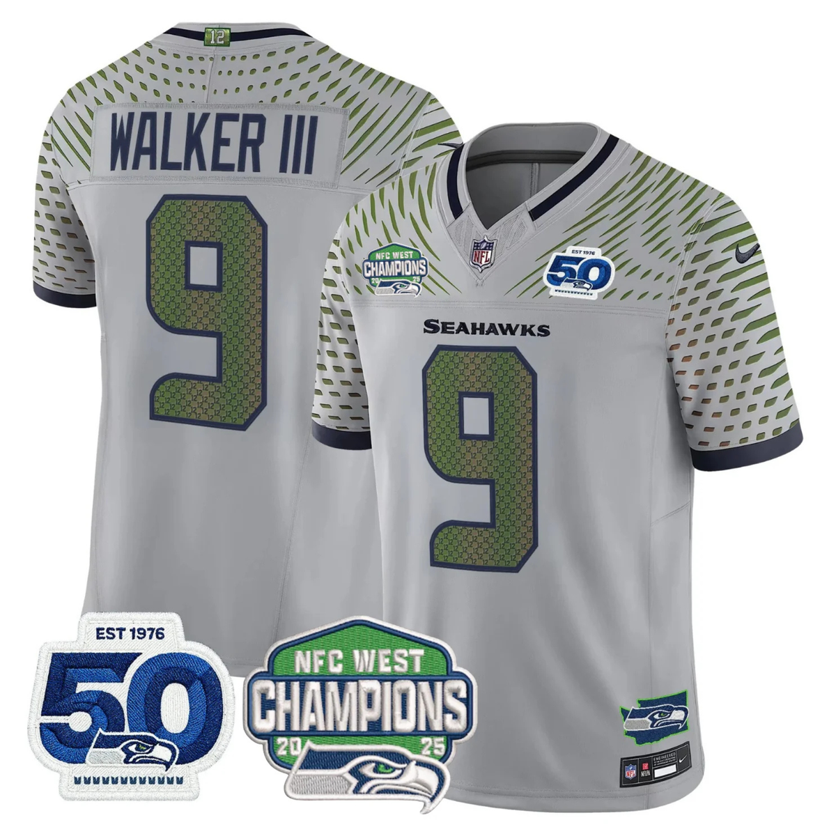 SEA 50th & NFC West Champions Patch Vapor Limited Jersey - image 14