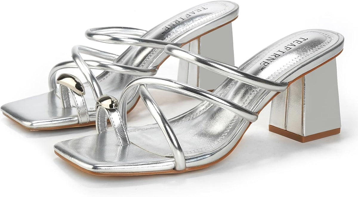 Square-Toe Thong Block-Heel Sandals — view 16