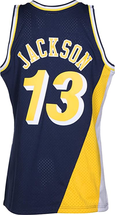 Men's Mark Jackson Indiana Pacers Mitchell & Ness 1996-97 Hardwood Classics Navy Swingman Jersey - image 2