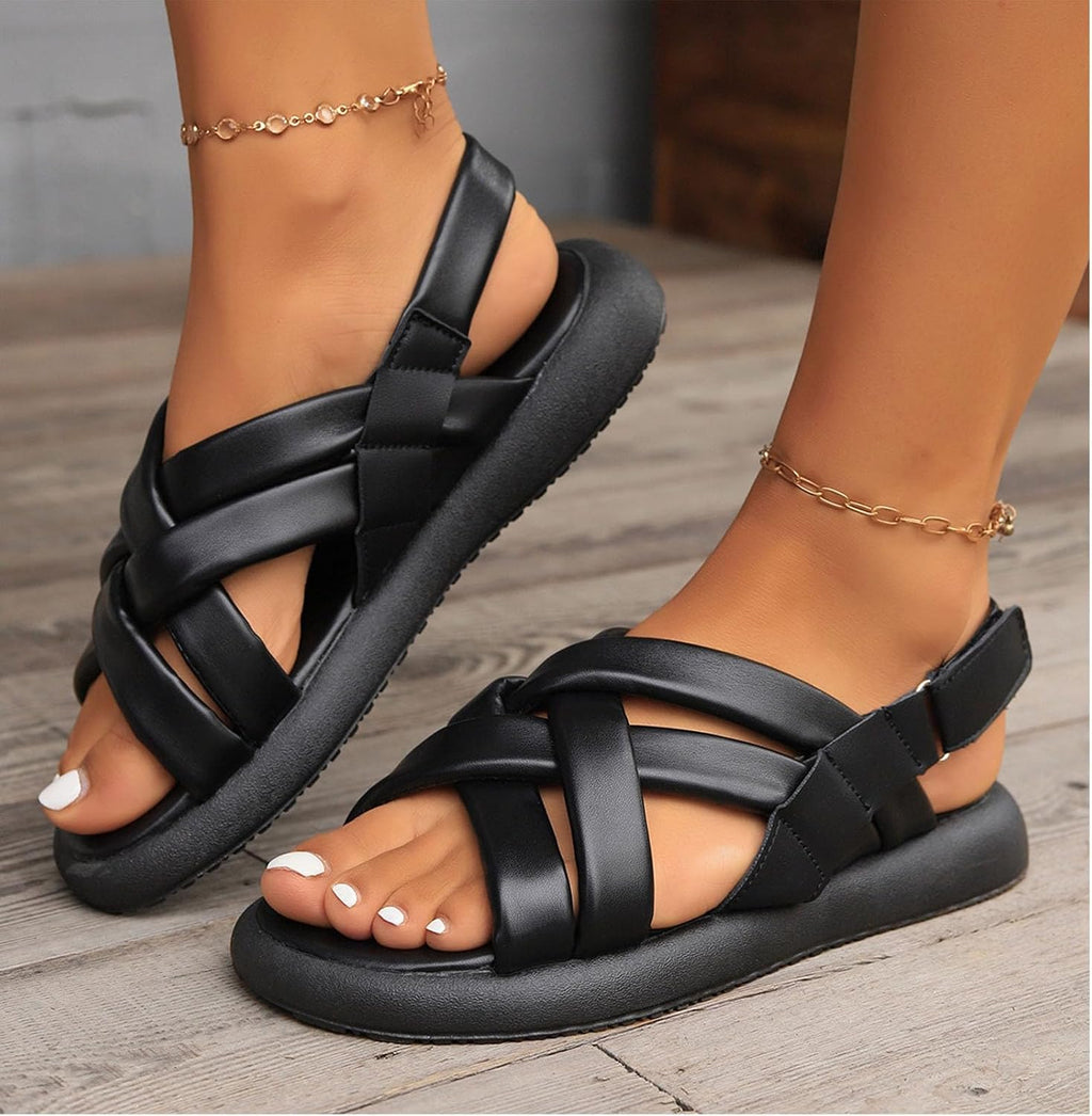 Padded Interwoven Flat Slide Sandals — view 6