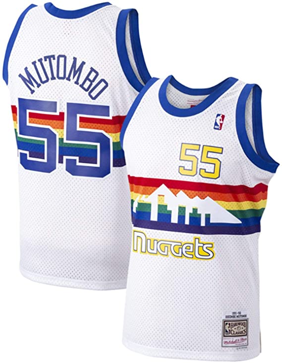 Men's Mitchell & Ness Dikembe Mutombo Denver Nuggets Men's White 1991-92 Swingman Jersey - image 1