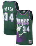 Men's Milwaukee Bucks Ray Allen Mitchell & Ness Kelly Green 1996-97 Hardwood Classics Swingman Jersey - image 1