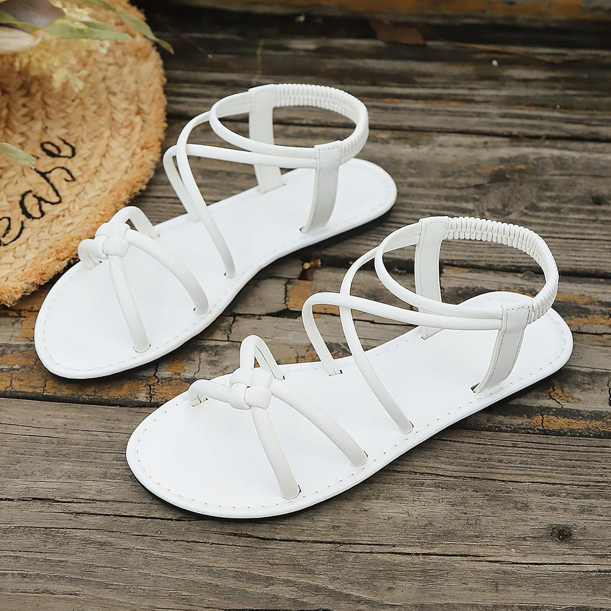 Roman Cross-Strap Flat Sandals — view 16