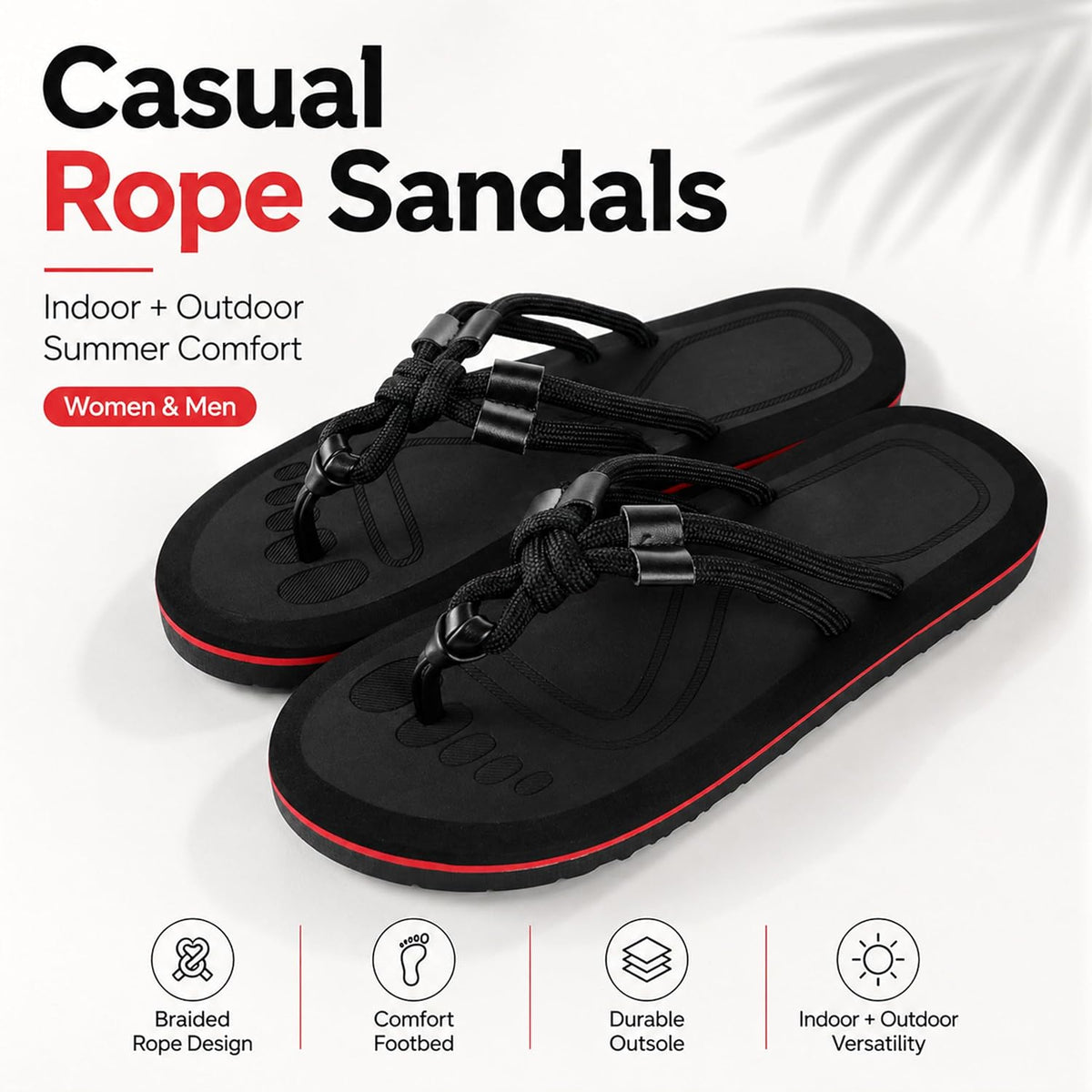 Knotted Rope Thong Sandals — view 5