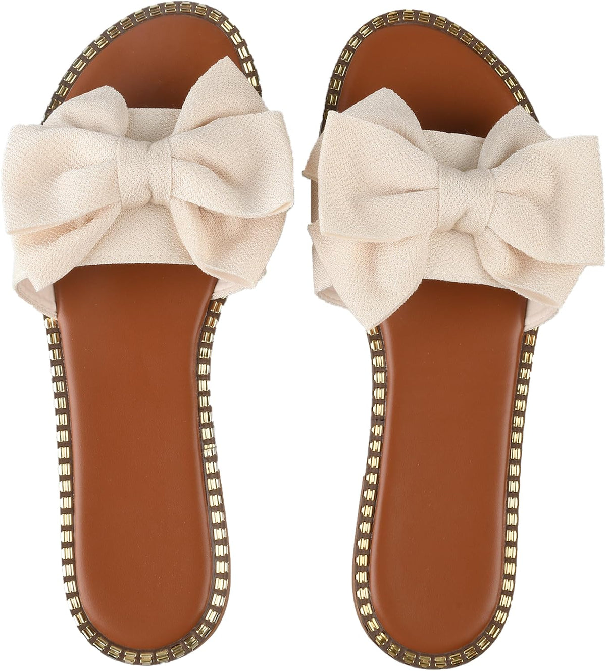 Bow-Accent Flat Slide Sandals — view 7