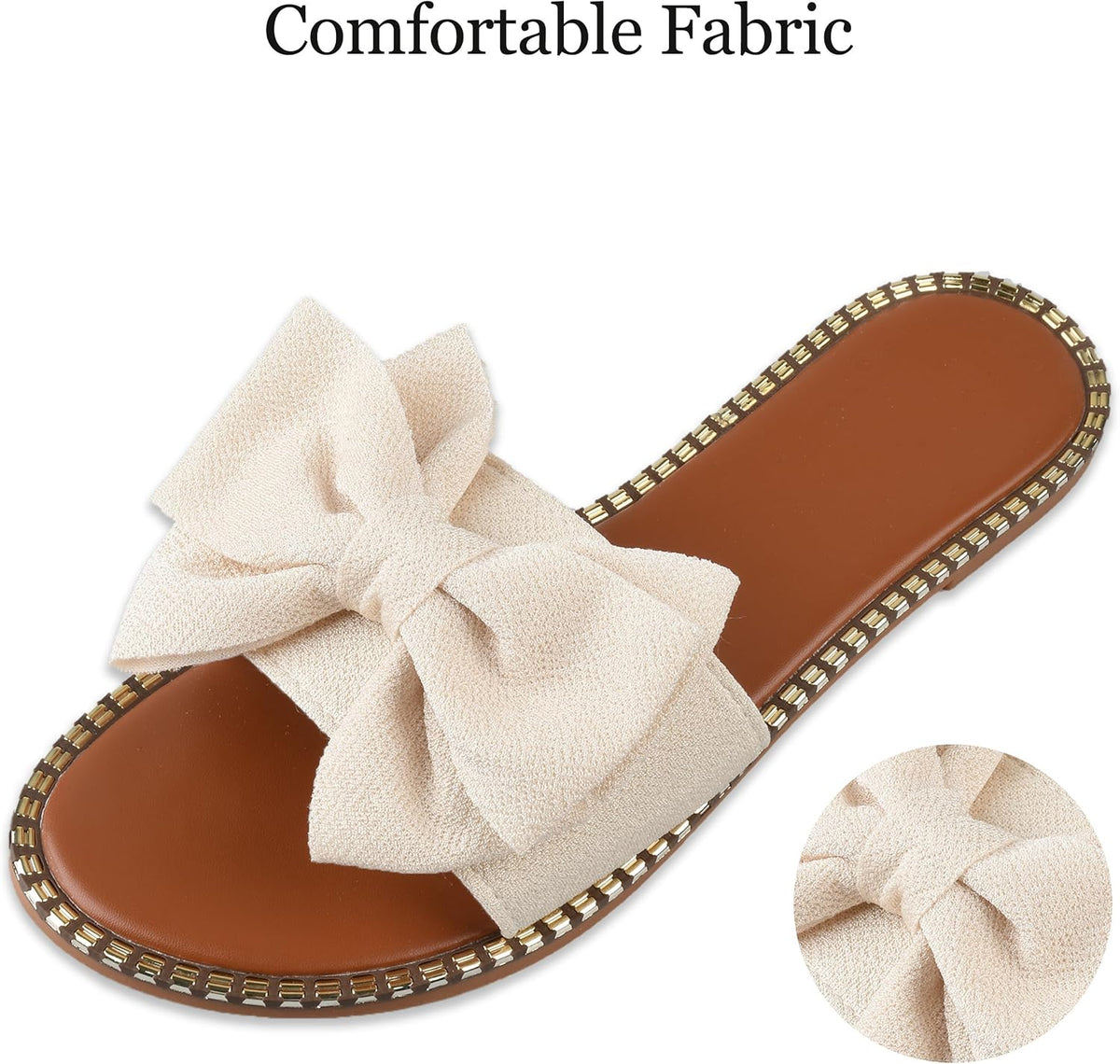Bow-Accent Flat Slide Sandals — view 11