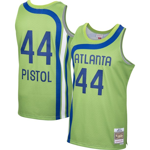 Men's Atlanta Hawks Green "Pistol" Pete Maravich Mitchell & Ness 1970-71 Hardwood Classics Swingman Jersey - image 1