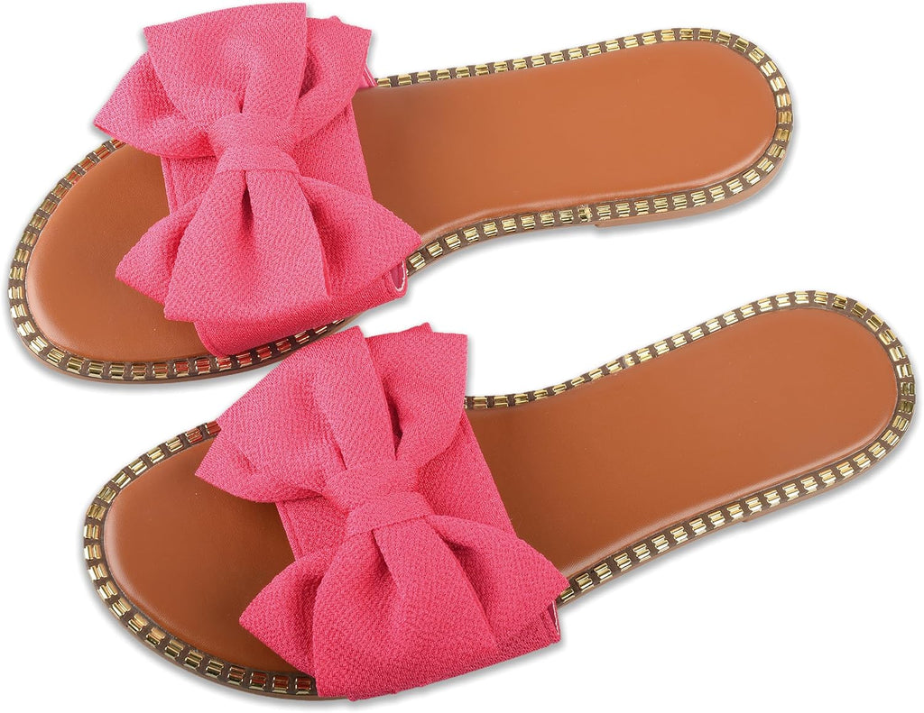 Bow-Accent Flat Slide Sandals — view 28