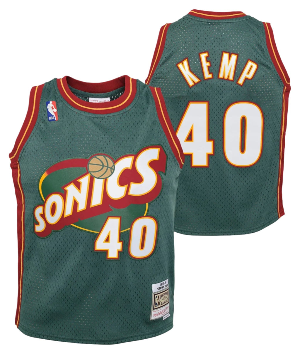 Shawn Kemp Seattle Supersonics Mitchell & Ness 1996-96 Green NBA Swingman Hardwood Classics Jersey - image 1