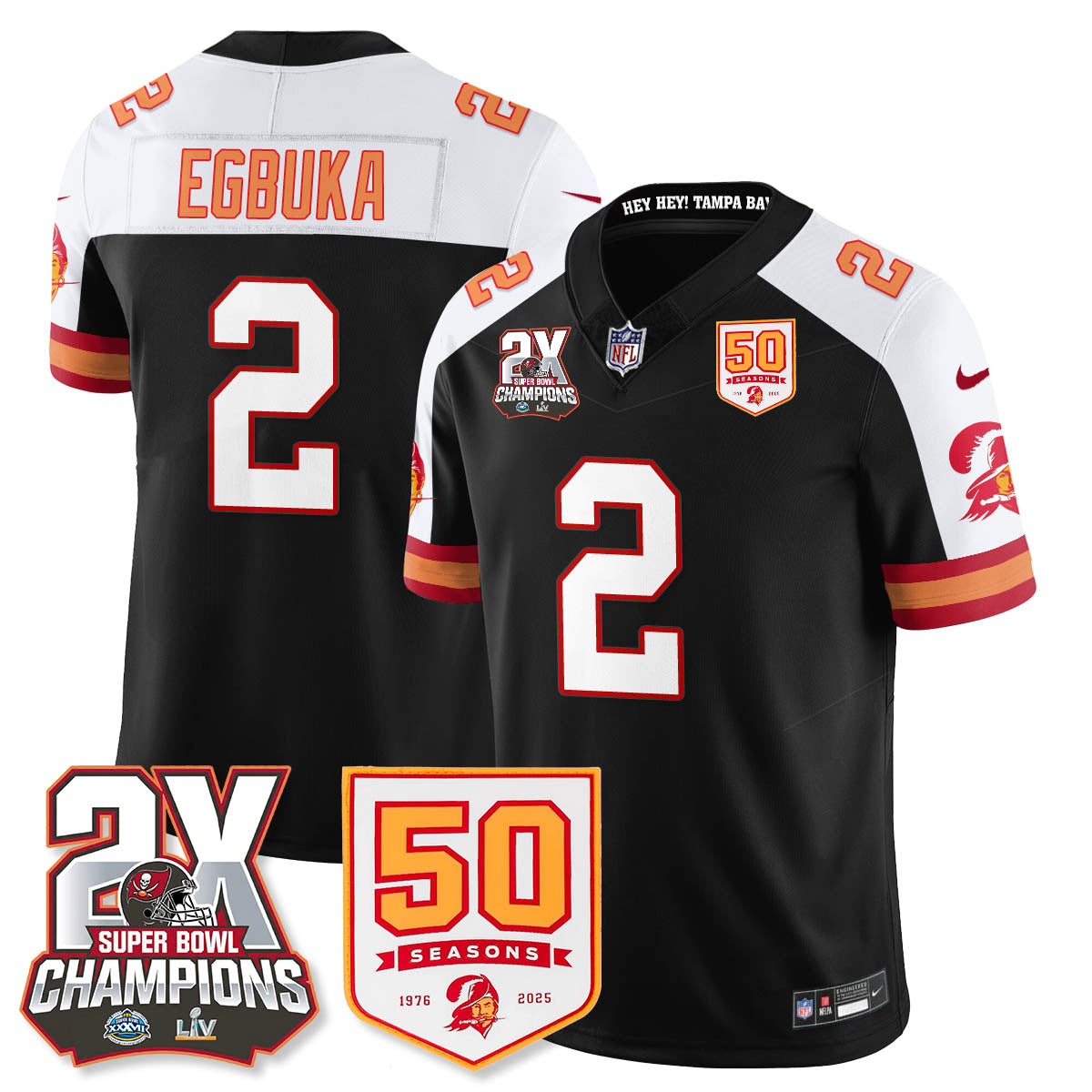 TB 2-Time Champions Patch Throwback Vapor Limited Jersey - image 15