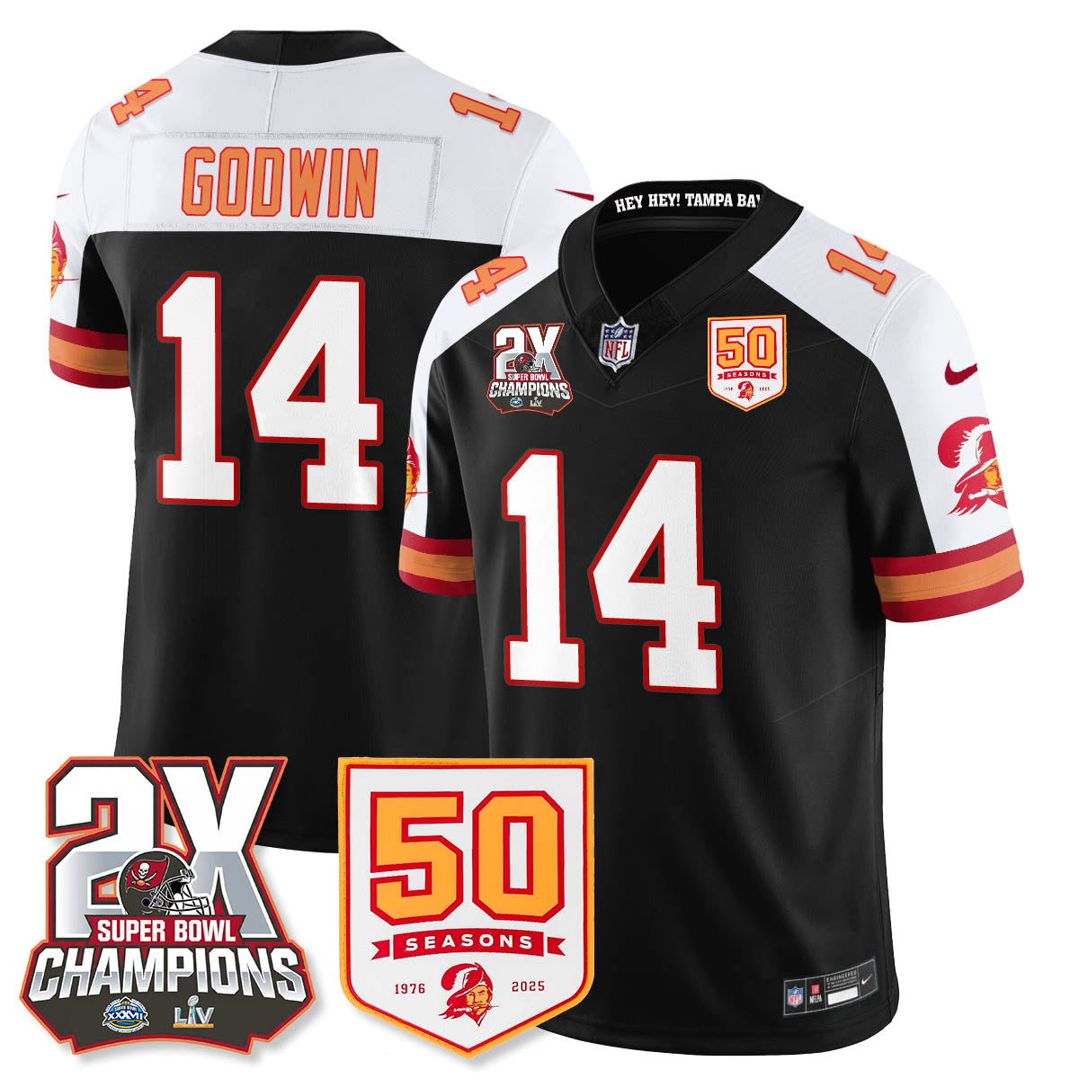 TB 2-Time Champions Patch Throwback Vapor Limited Jersey - image 13