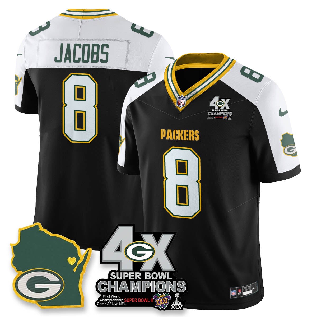 GB 4-Time Champions Patch Vapor Limited Jersey - image 3