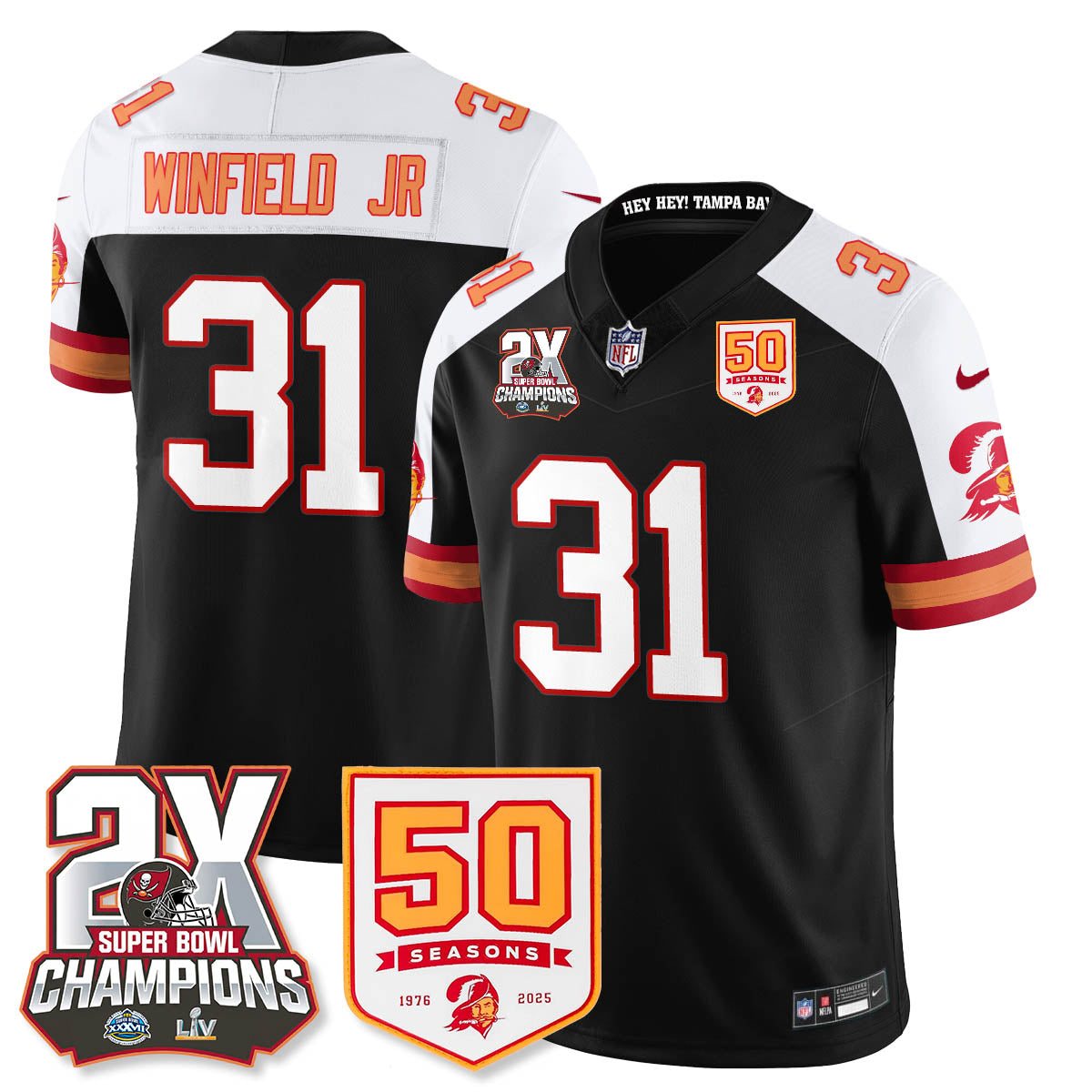 TB 2-Time Champions Patch Throwback Vapor Limited Jersey - image 12
