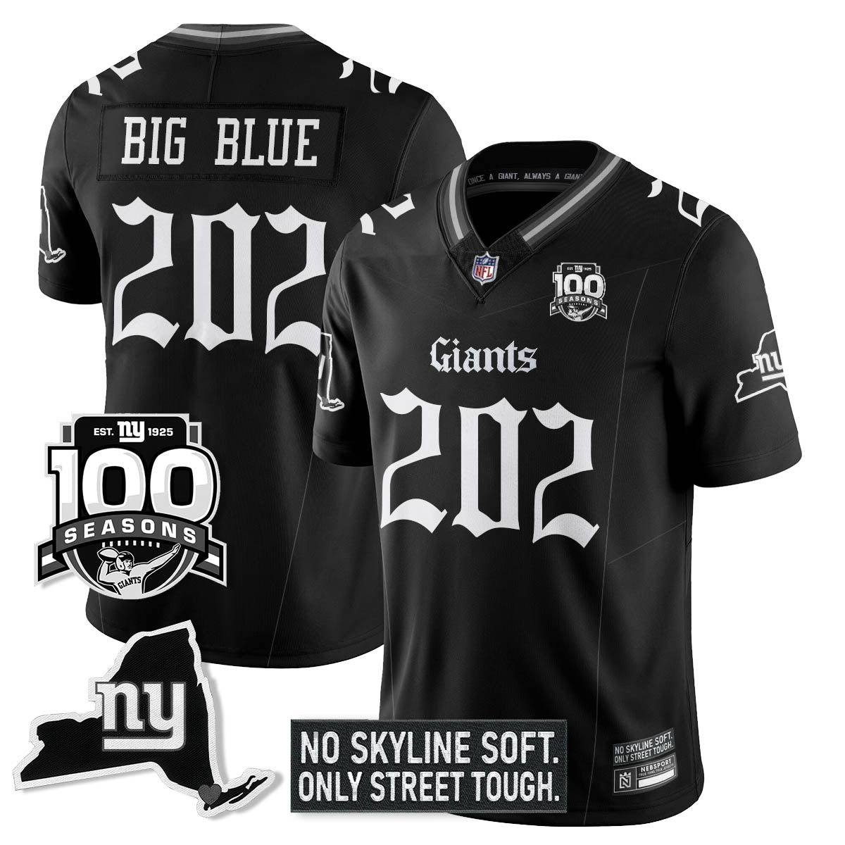 NYG 100th Seasons 'Gothic Gotham Edition' Vapor Limited Jersey - image 2