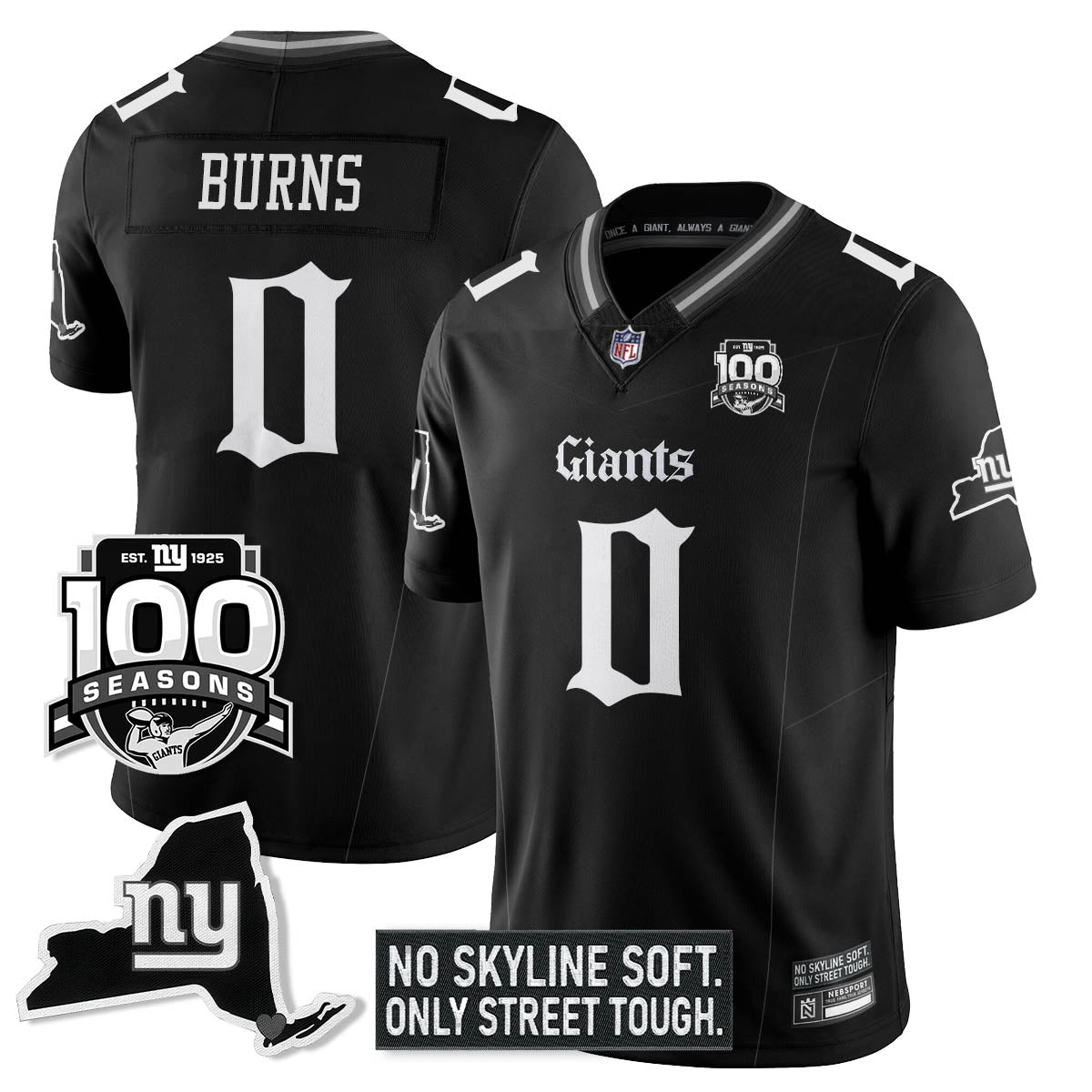 NYG 100th Seasons 'Gothic Gotham Edition' Vapor Limited Jersey - image 6