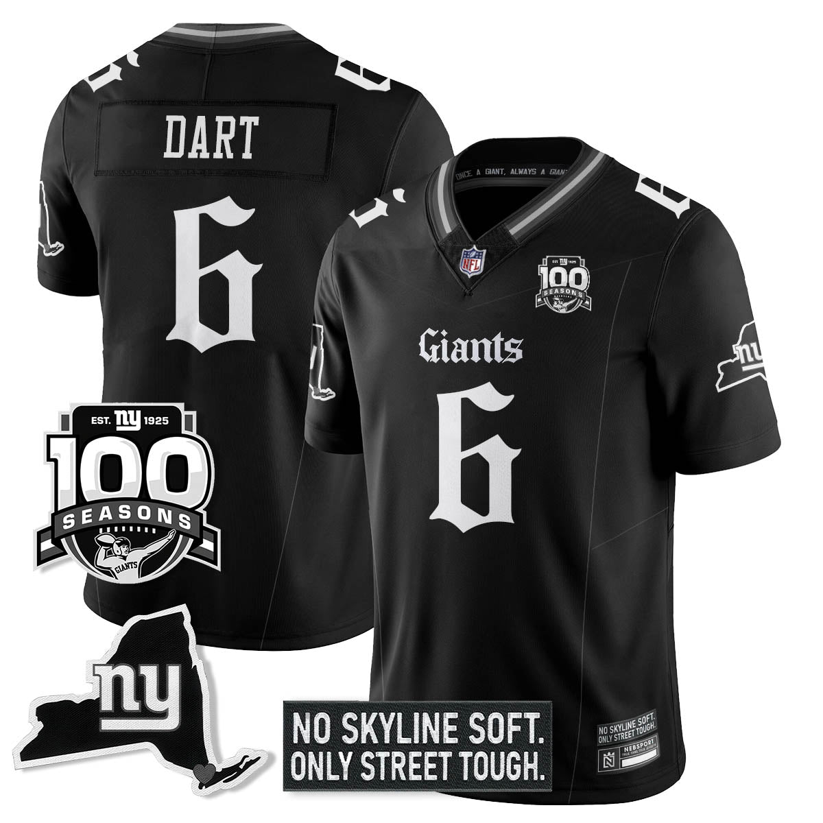 NYG 100th Seasons 'Gothic Gotham Edition' Vapor Limited Jersey - image 3