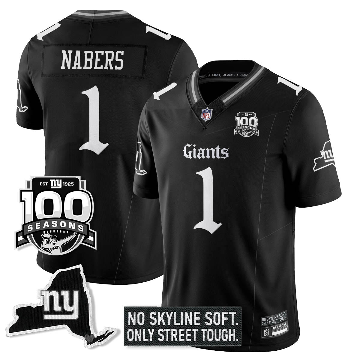 NYG 100th Seasons 'Gothic Gotham Edition' Vapor Limited Jersey - image 5