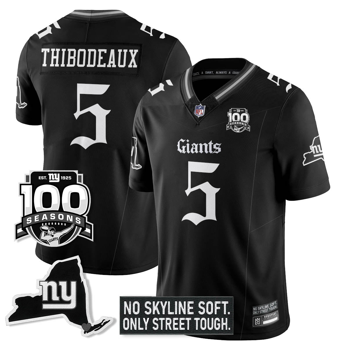NYG 100th Seasons 'Gothic Gotham Edition' Vapor Limited Jersey - image 7