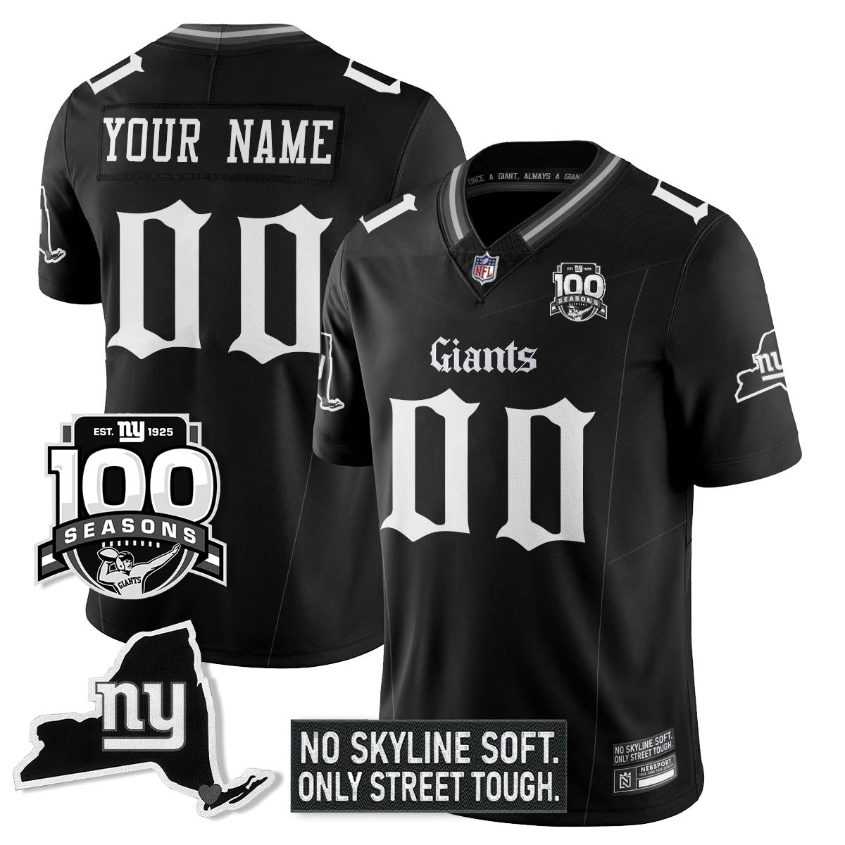 NYG 100th Seasons 'Gothic Gotham Edition' Vapor Limited Jersey - image 26