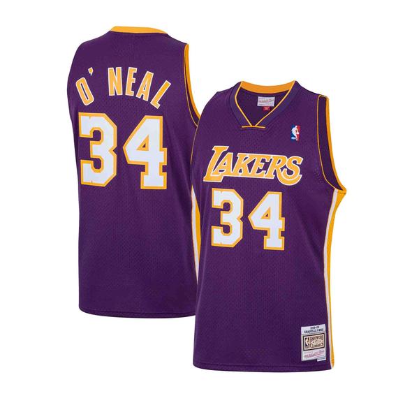 Los Angeles Lakers Shaquille O'Neal Purple 1999-00 Hardwood Classics Swingman Jersey - image 1