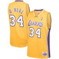 Los Angeles Lakers Shaquille Gold O'Neal 1999-00 Hardwood Classics Swingman Jersey - image 1