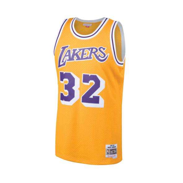 Los Angeles Lakers Magic Johnson Gold 1984-85 Hardwood Classics Swingman Jersey - image 3