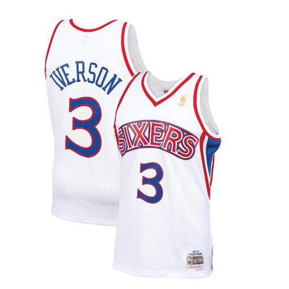 Philadelphia 76ers Allen Iverson White 1996-97 Hardwood Classics Swingman Player Jersey - image 1